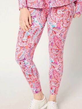 Belle by Kim Gravel Regular Water Paisley Ankle Athletic Joggers - NWT - XL Pink